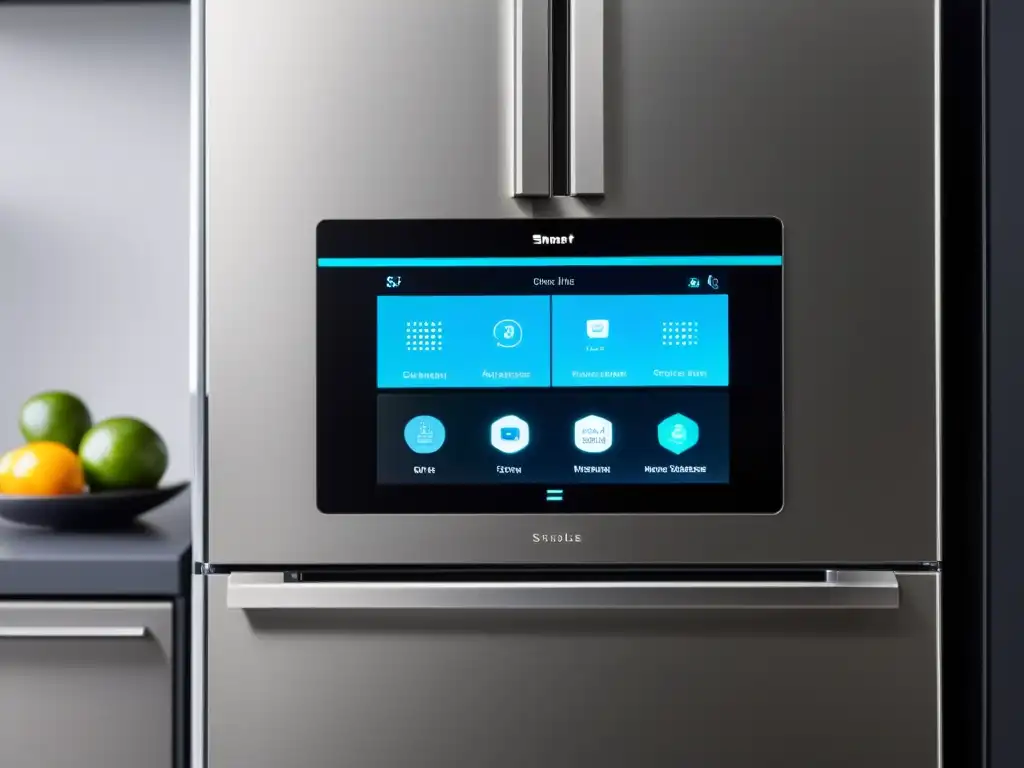 Cocina moderna con electrodomésticos inteligentes y diseño minimalista Un ambiente de cocina futurista con electrodomésticos conectados a smartphone, combinando elegancia y tecnología de vanguardia