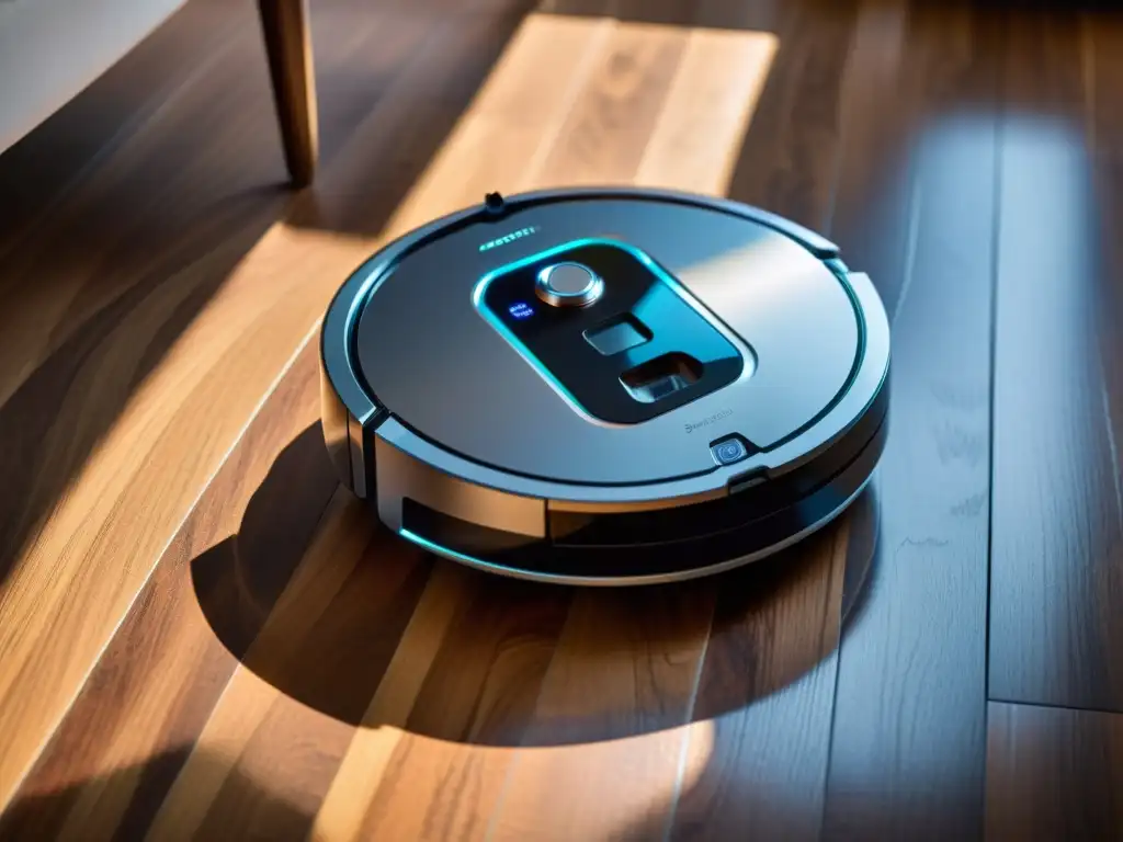 Avanzado robot aspirador con software eficiente y diseño futurista