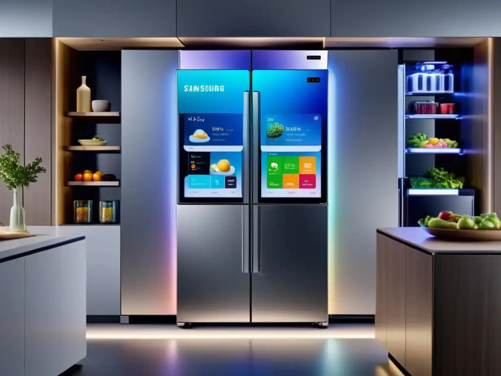 Refrigerador inteligente Samsung Family Hub: diseño moderno y tecnología avanzada Descubre los beneficios del frigorífico inteligente Samsung con su diseño moderno y tecnología avanzada para la gestión de alimentos