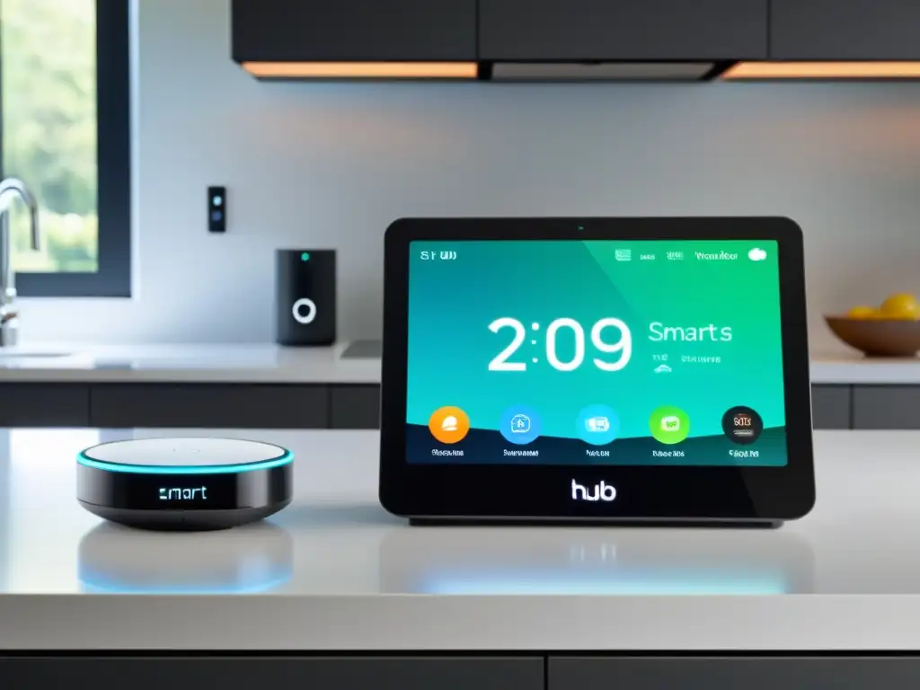 Centro de hogar inteligente: Conectividad futurista y sofisticada Una casa inteligente con tecnologías de conectividad para el hogar: moderna, sofisticada y futurista