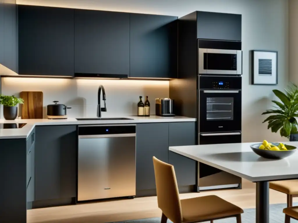Electrodomésticos modernos y accesibles para cocinas inclusivas Una cocina contemporánea con los mejores electrodomésticos para movilidad reducida, elegantes y accesibles