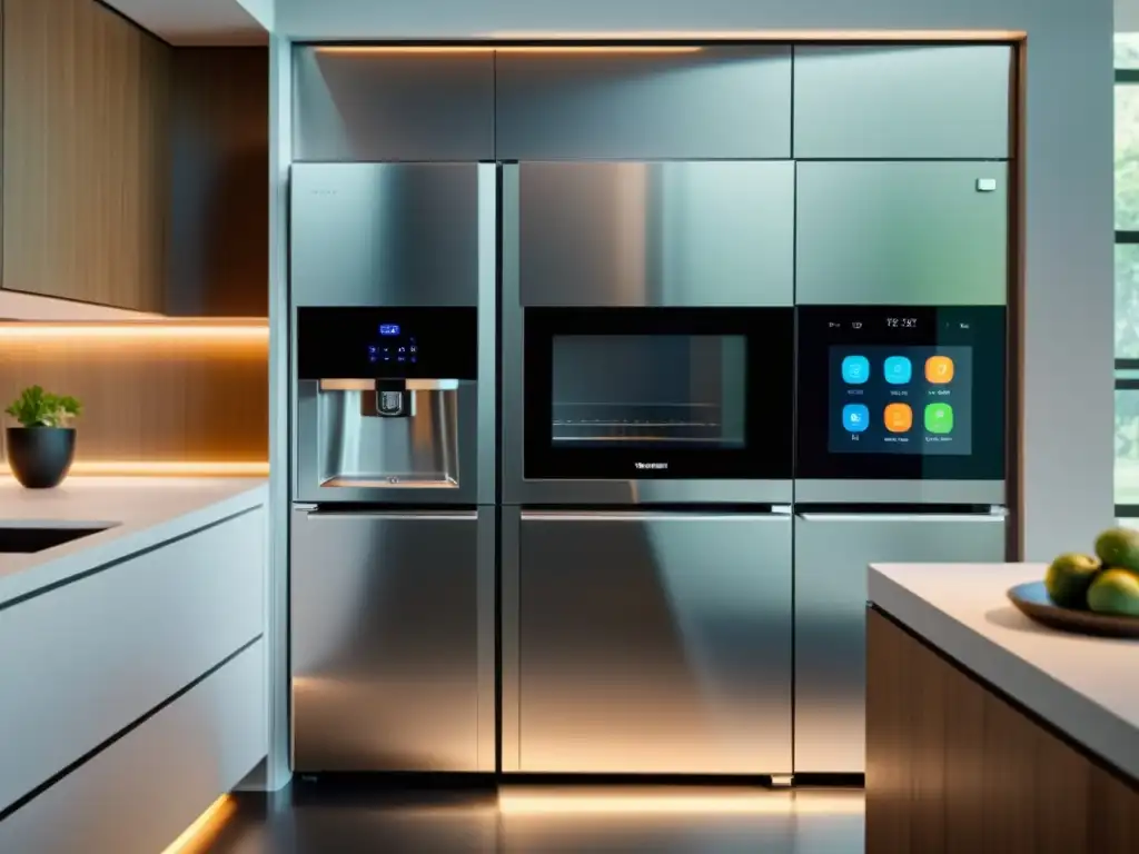 Una cocina futurista 8K con electrodomésticos inteligentes 2023, bañada en luz natural y diseño vanguardista