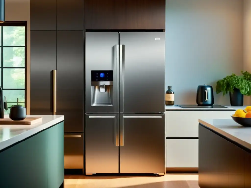 Cocina inteligente con electrodomésticos conectados Una cocina moderna con electrodomésticos conectados a la tecnología Smart Home