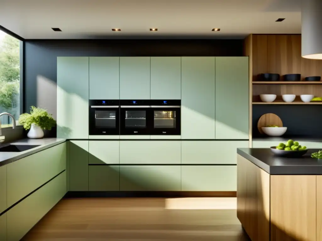 Una cocina moderna con electrodomésticos eficientes, integrados de forma elegante
