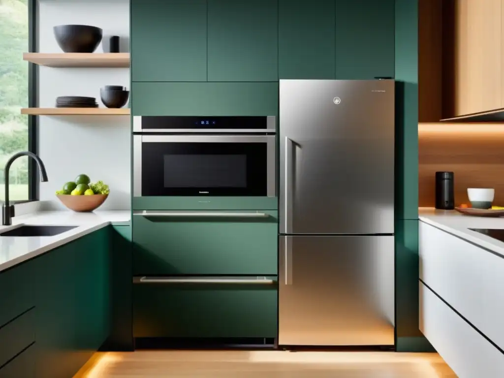 Kitchen smart para personas con discapacidad: independencia y estilo Una cocina moderna con electrodomésticos inteligentes accesibles, diseñados para personas con discapacidad