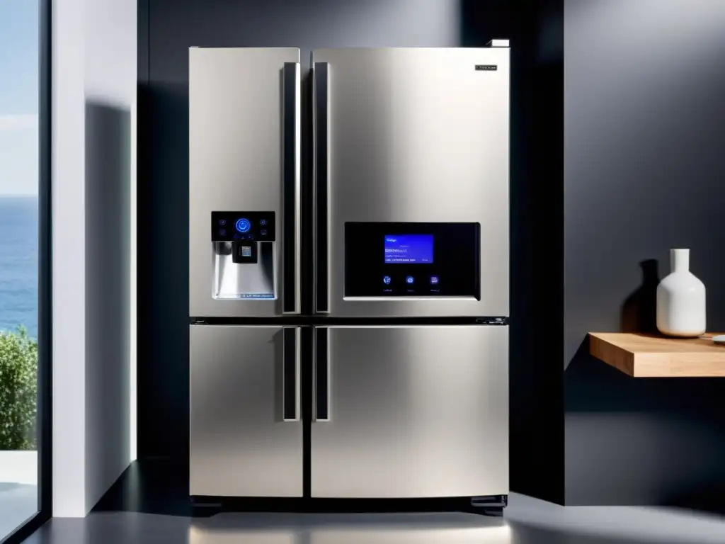 Cocina inteligente: diseño moderno con electrodomésticos futuristas Cocina moderna con electrodomésticos inteligentes integrados