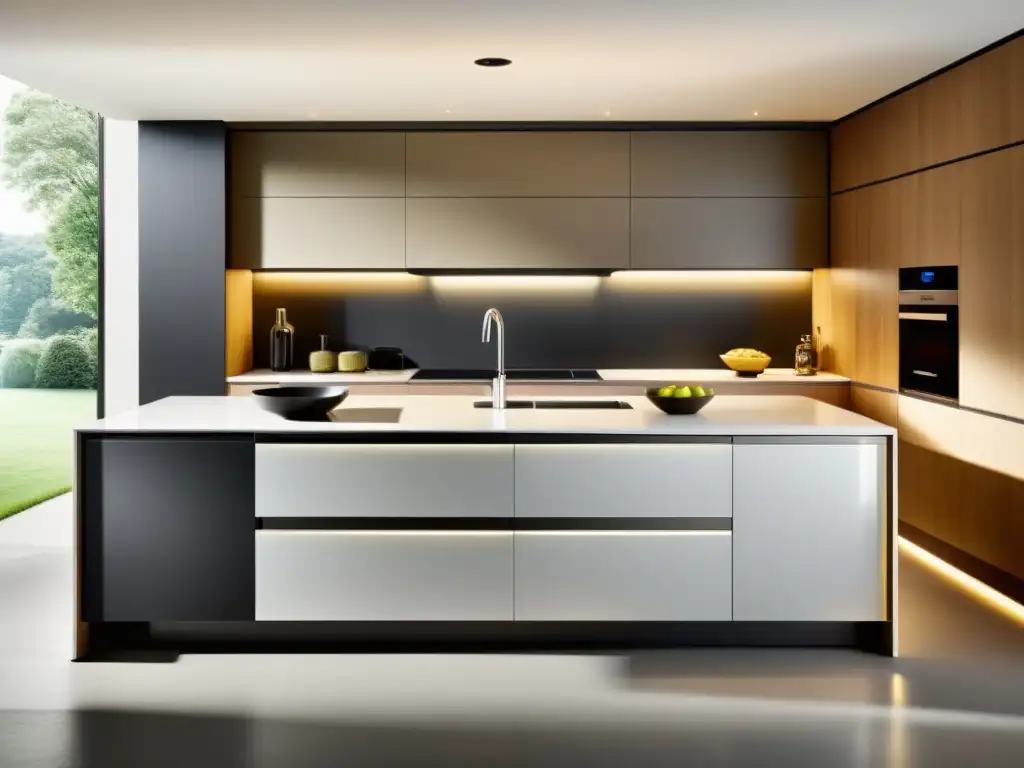 Cocina modular moderna con almacenamiento inteligente y diseño sofisticado Cocina modular inteligente para hogar con diseño sofisticado, almacenamiento innovador y funcionalidad eficiente
