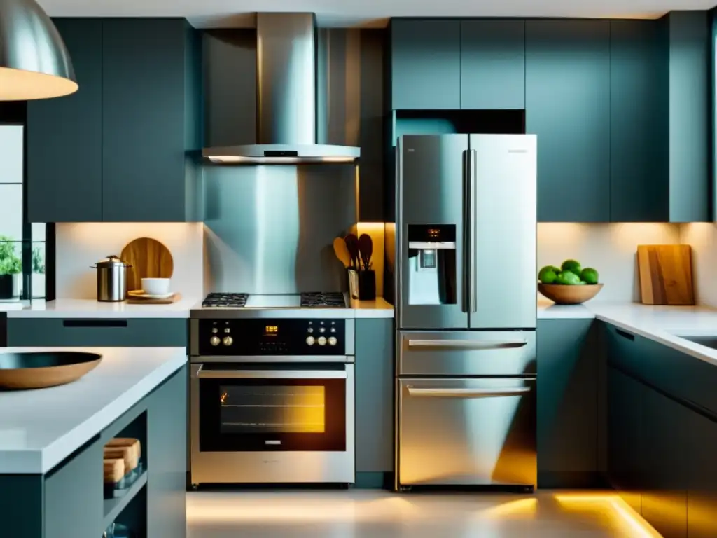 Comparación de cocinas: tradicional vs Comparativa de electrodomésticos tradicionales vs inteligentes en cocinas con diseño cálido y minimalista