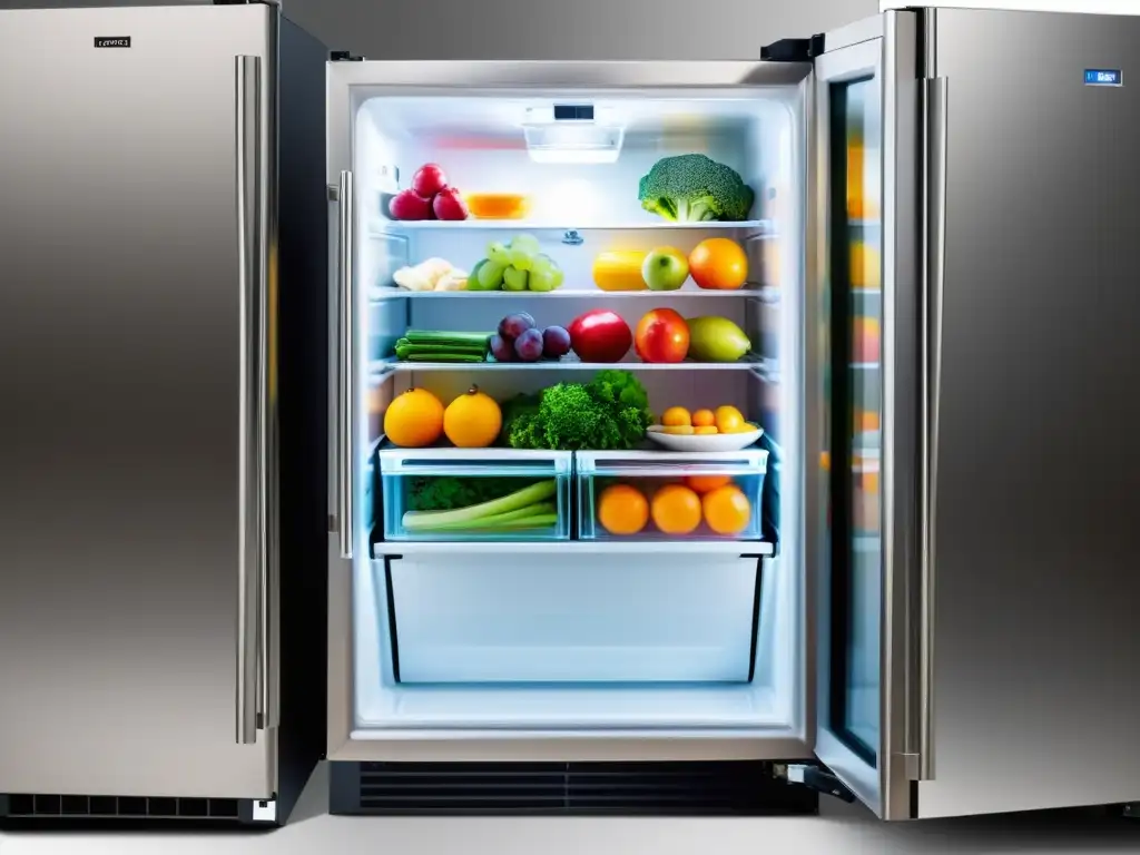 Congelador doméstico moderno y eficiente con puerta de vidrio transparente Congelador doméstico moderno y eficiente con puerta de vidrio transparente, iluminación LED y pantalla digital de temperatura