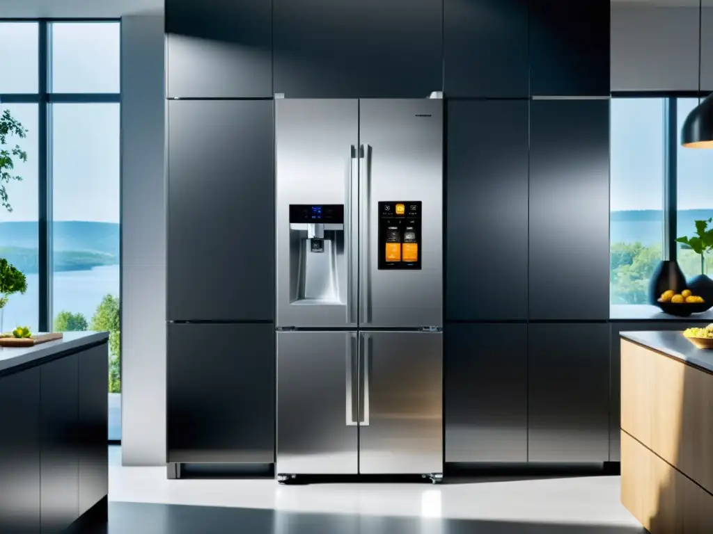 Congelador Liebherr GrandCru: Elegancia y Tecnología Un congelador Liebherr GrandCru de diseño innovador en una cocina contemporánea con tecnología de vanguardia