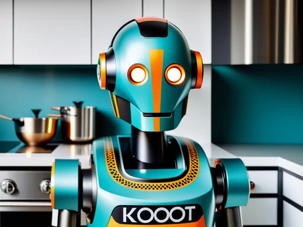 Robot de cocina personalizado: Vinilos y pinturas vibrantes Detallada imagen de un robot de cocina personalizado con vinilos y diseños pintados a mano, destacando su meticulosa artesanía