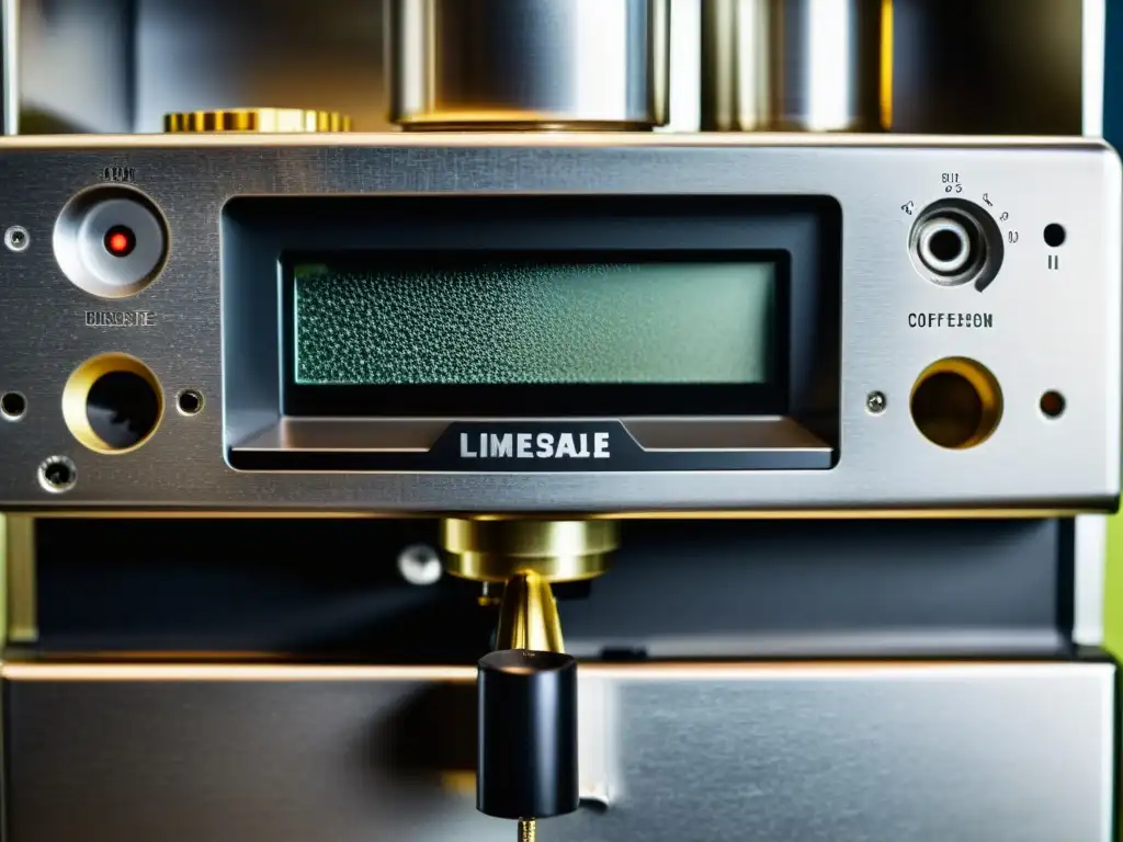 Detalle impactante: limescale en máquina de café Detalle impresionante de la acumulación de cal en una cafetera exprés