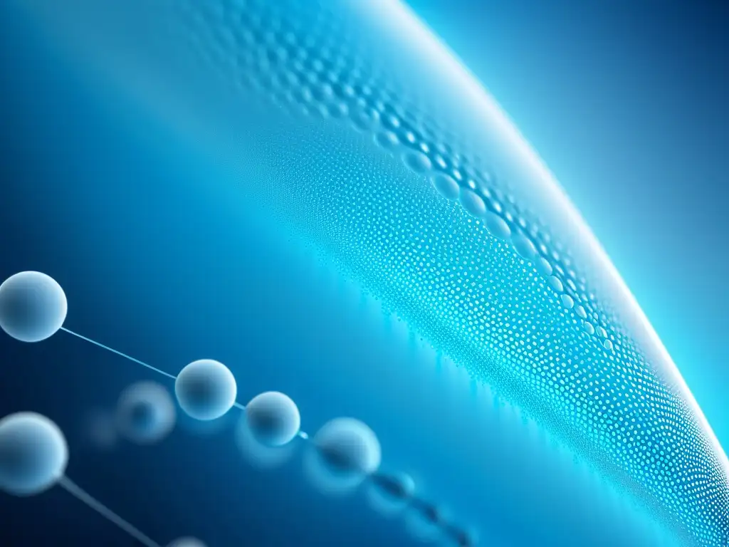 Membrana de ósmosis inversa: tecnología de purificación de agua Detalle de la membrana de ósmosis inversa, con red de poros de filtración y purificación de agua