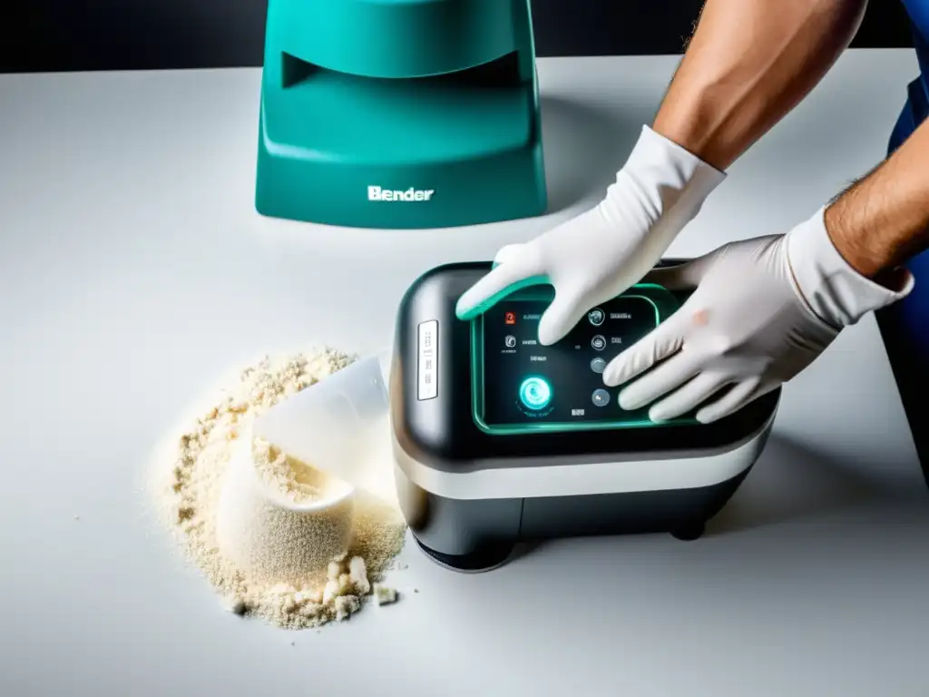 Mantenimiento profesional de licuadora: desmontaje detallado Un detalle meticuloso: manos desmontando cuidadosamente una licuadora, resaltando consejos prácticos para alargar su vida