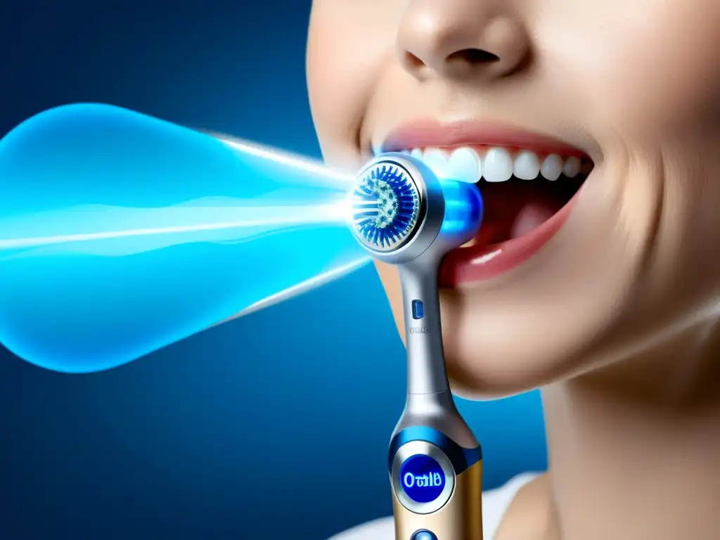 Imagen de alta resolución: OralB Genius X, diseño moderno y funcional Detalles del moderno cepillo de dientes eléctrico OralB Genius X, destacando su diseño elegante