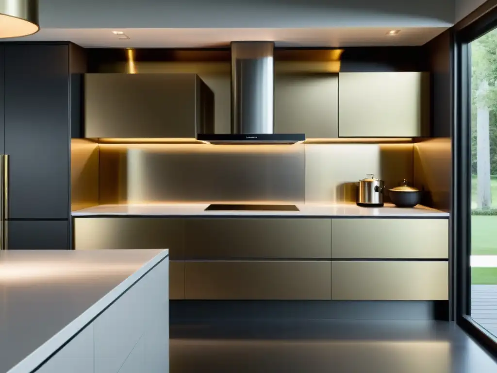 Cocina moderna de diseño personalizado y tecnología de vanguardia Diseños a medida electrodomésticos hogar: Cocina moderna y sofisticada con líneas limpias, acabado metálico y ambiente acogedor