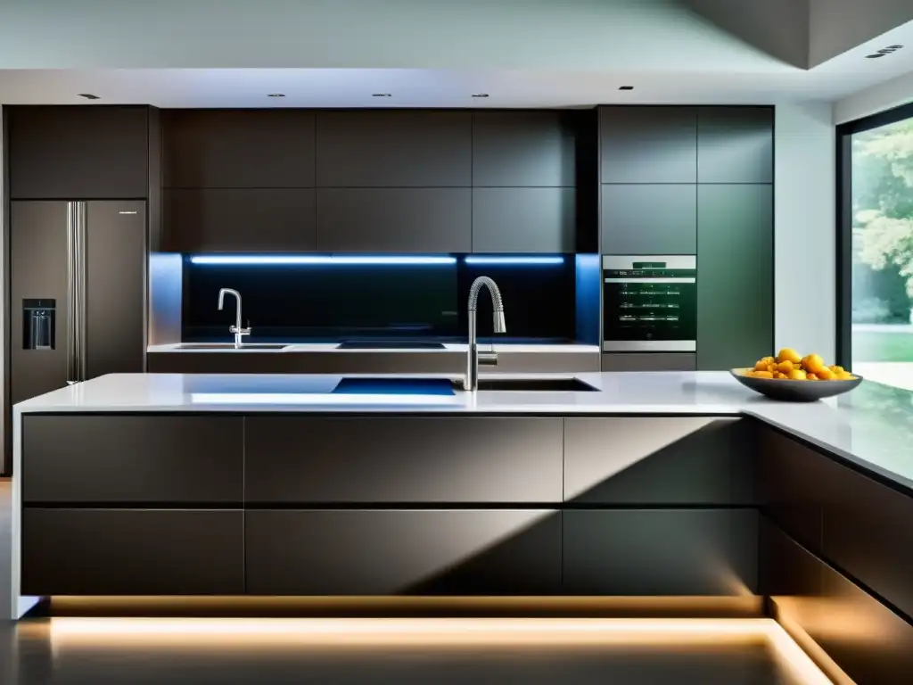 Cocina moderna con electrodomésticos personalizados y tecnología innovadora Diseños a medida electrodomésticos hogar: Cocina moderna con electrodomésticos integrados, líneas minimalistas y acabados de alto brillo