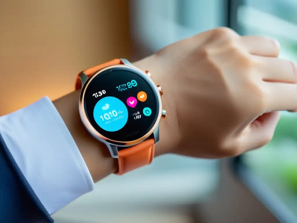 Smartwatch de última generación en un hogar inteligente Sincronización de dispositivos para una vida saludable en casa moderna