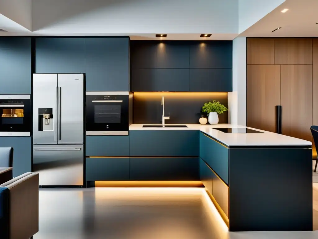 Cocina moderna: electrodomésticos integrados en un diseño minimalista Electrodomésticos en una cocina moderna exudan sinergia entre moda y funcionalidad, con líneas limpias y detalles elegantes