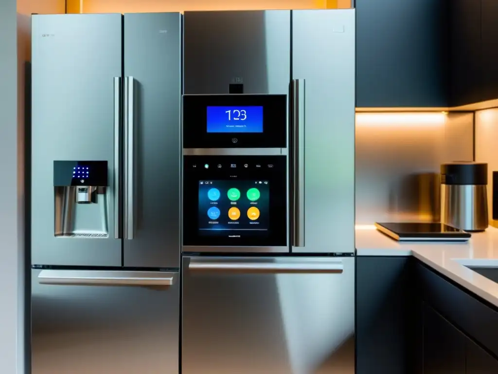 Cocina moderna inteligente: minimalista y hightech Electrodomésticos conectados en una cocina inteligente de diseño minimalista y alta tecnología