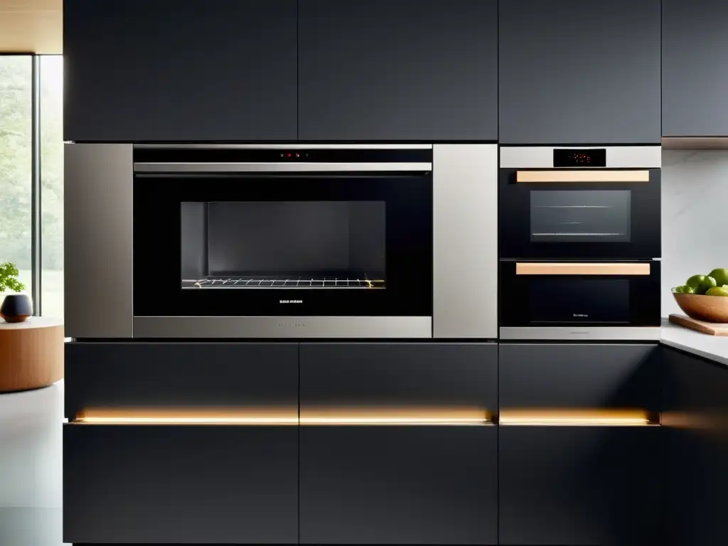Electrodomésticos multifunción para hogar en cocina moderna con diseño elegante y funcional, bañada en luz natural