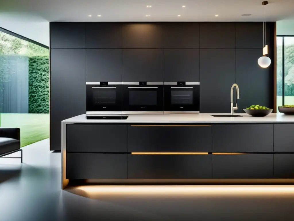Electrodomésticos innovadores en diseño de cocina moderna, con regulaciones de seguridad y tecnología de vanguardia