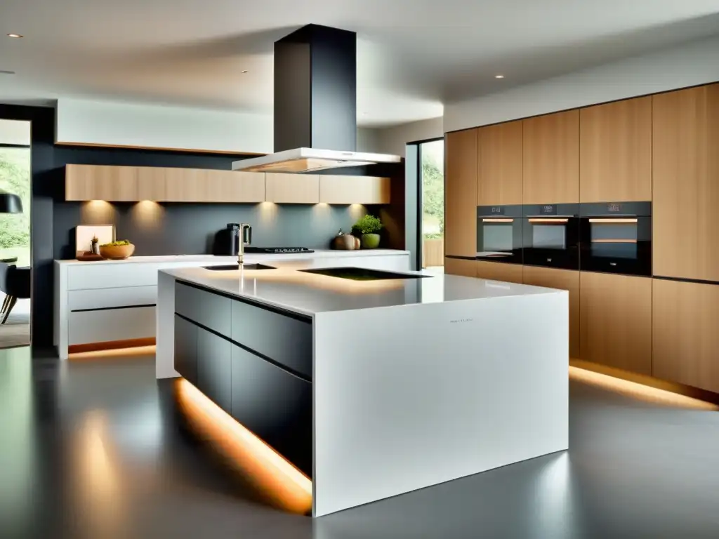 Cocina moderna con electrodomésticos integrados Electrodomésticos integrados en el living: Espacio moderno con electrodomésticos integrados en una sala de estar contemporánea y elegante