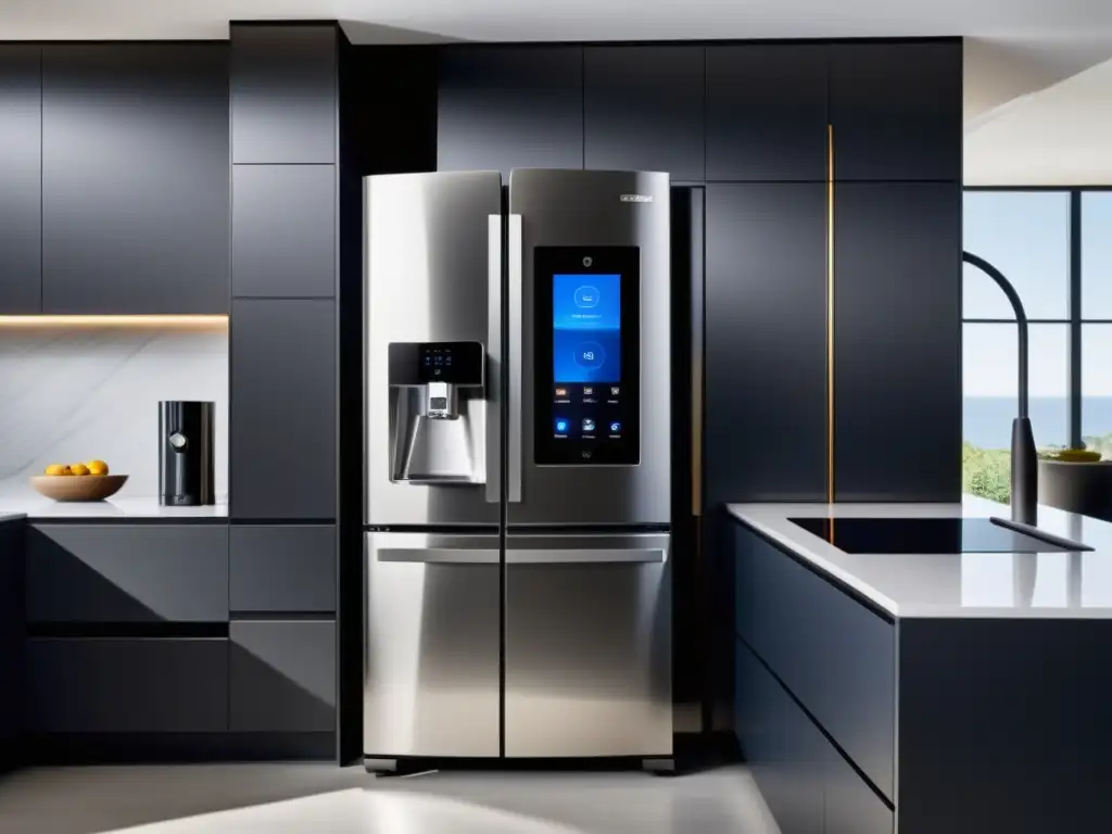 Cocina inteligente: vida cotidiana automatizada Electrodomésticos con inteligencia artificial crean una cocina moderna y futurista que se adapta a las necesidades del usuario
