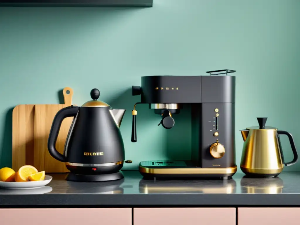 Electrodomésticos de cocina elegantes y funcionales en 8k Electrodomésticos pequeños con diseño elegante y funcional para cocina contemporánea