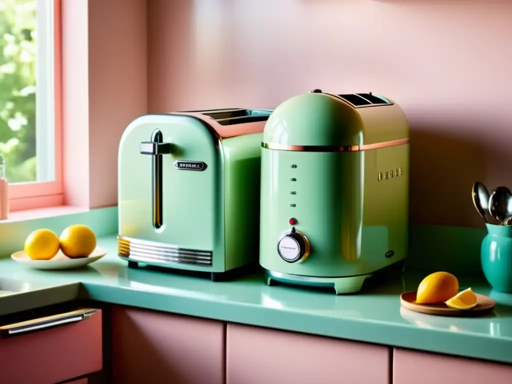Cocina vintage con electrodomésticos pastel y toque moderno Electrodomésticos retro para hogar moderno: Cocina vintage con electrodomésticos pastel y toque contemporáneo