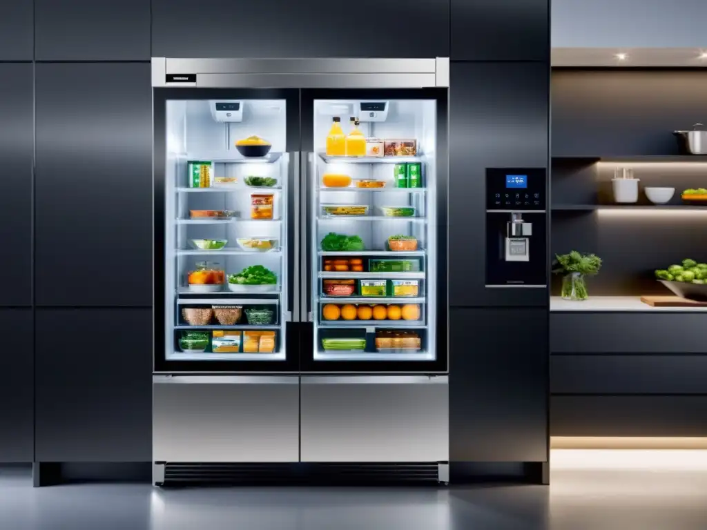 Freezer Liebherr GrandCru: Elegancia y tecnología Un elegante y moderno ambiente de cocina con el congelador Liebherr GrandCru en primer plano, mostrando innovación y sofisticación