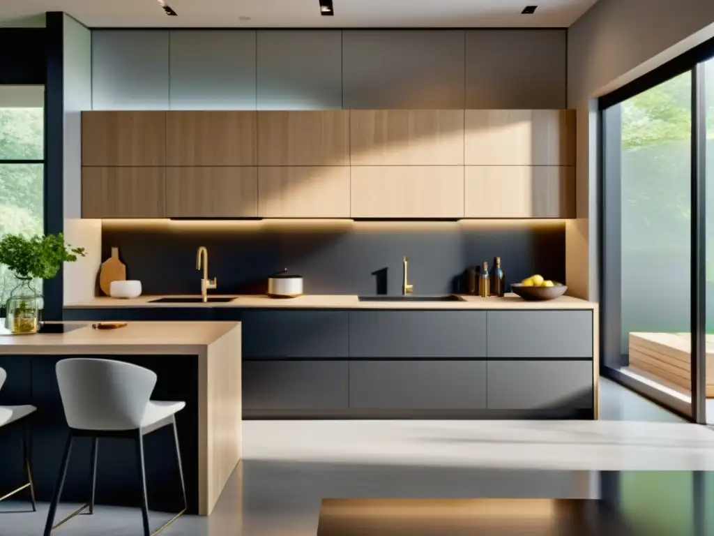 Cocina moderna con diseño inteligente y modular Espacio culinario moderno y acogedor con diseño inteligente y cocinas modulares inteligentes para hogar