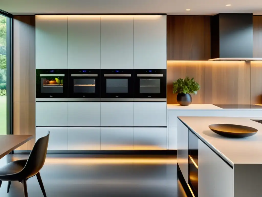 Espacio minimalista con electrodomésticos inteligentes estilo minimalista integrados en un ambiente moderno y sofisticado