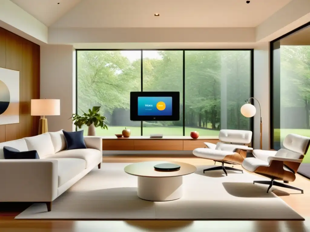 Espacio moderno con dispositivos Apple HomeKit integrados