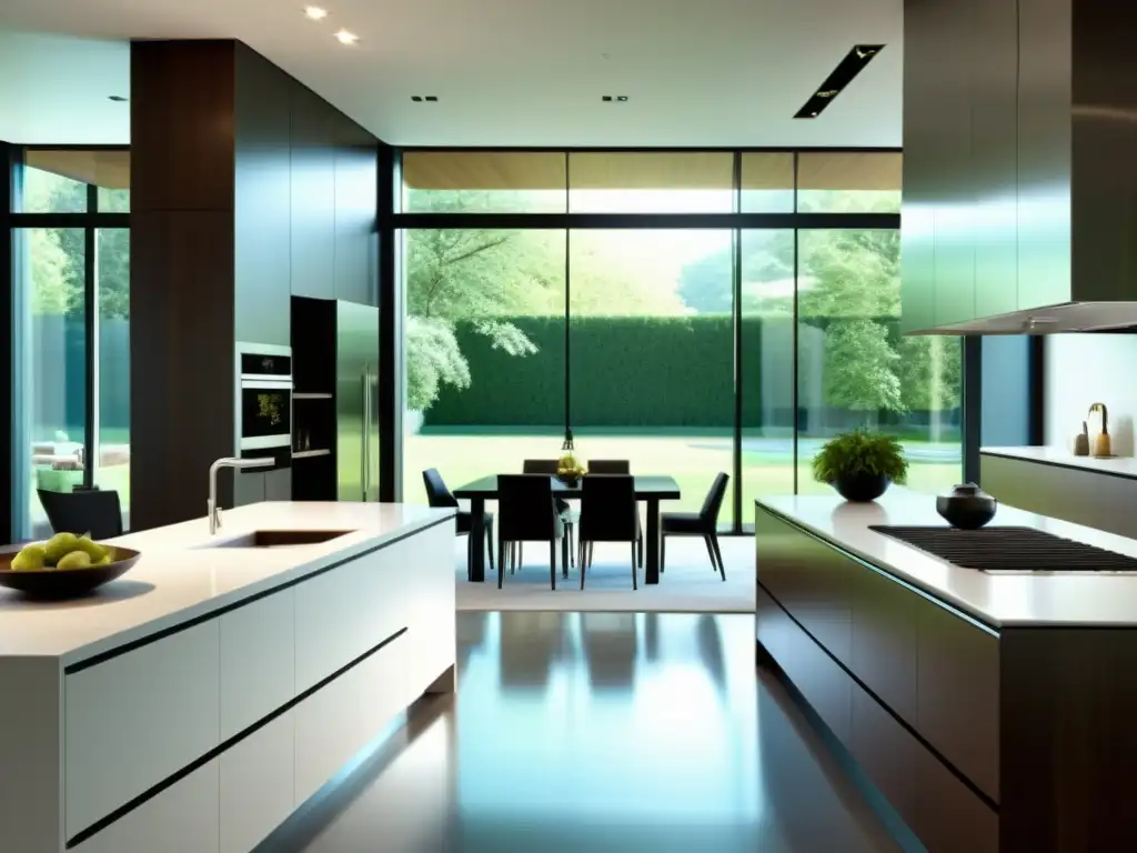 Cocina moderna: electrodomésticos de acero inoxidable y diseño elegante Espacio moderno con electrodomésticos de acero inoxidable, bañado por luz natural