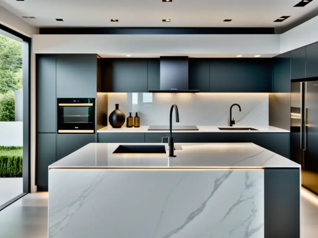 Cocina moderna y minimalista con electrodomésticos integrados Espacios con electrodomésticos empotrables en cocina moderna, minimalista y elegante, con líneas limpias y esquema de color monocromático
