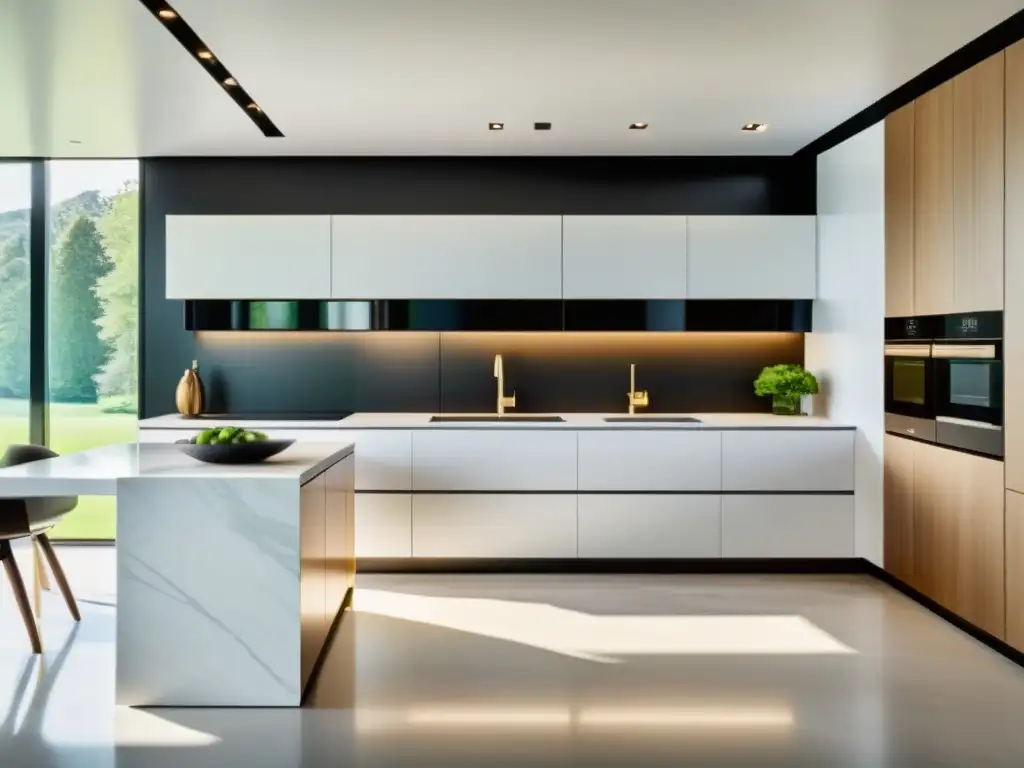Cocina moderna con electrodomésticos integrados a medida Espaciosa cocina moderna con electrodomésticos integrados a medida en elegantes gabinetes blancos