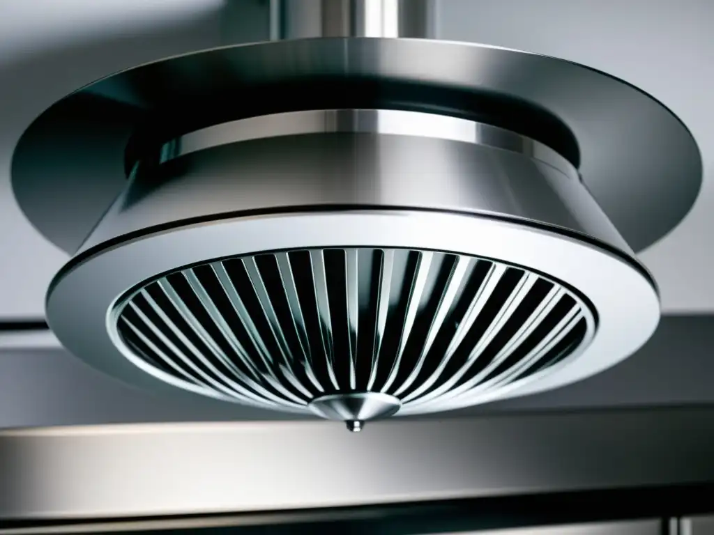 Extractor de cocina reluciente: limpieza impecable que brilla Un extractor de cocina reluciente, reflejando la eficiencia y limpieza