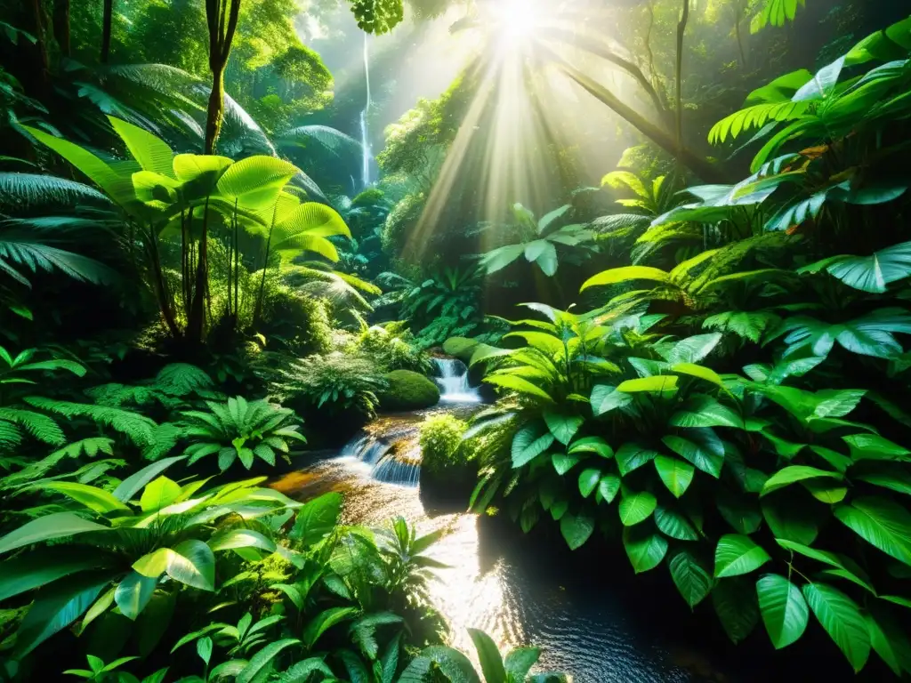 Selva exuberante: biodiversidad y equilibrio Un exuberante y vibrante bosque lluvioso, reflejando la importancia de la tecnología ósmosis inversa purificadores agua