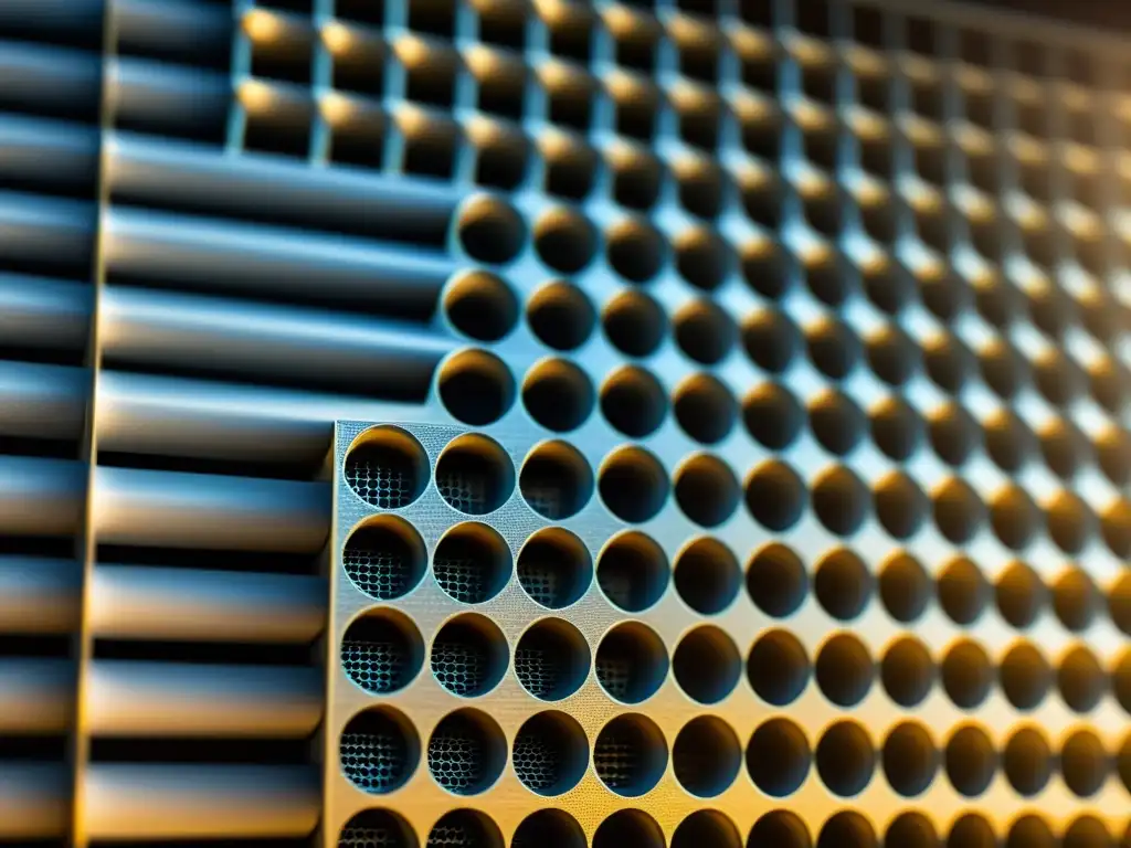 Filtro HEPA: Tecnología Avanzada Capturando Partículas Un filtro HEPA de alta eficiencia captura partículas en una imagen detallada y moderna