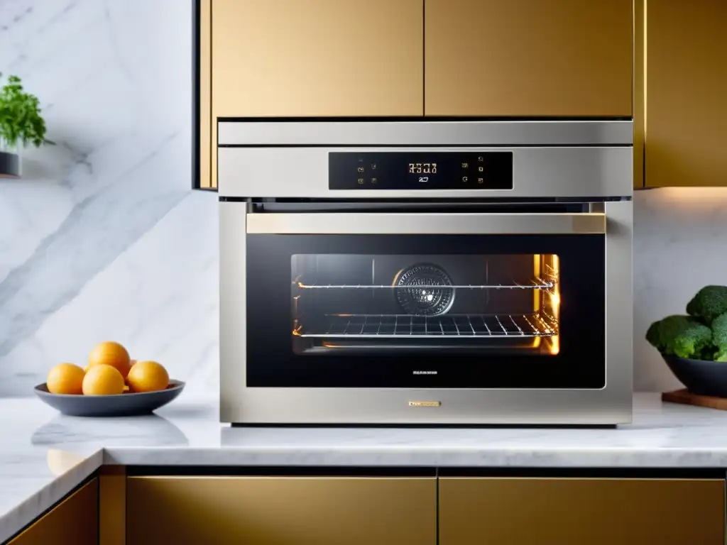 Un horno eléctrico moderno en una cocina contemporánea con descuentos, exudando sofisticación y lujo