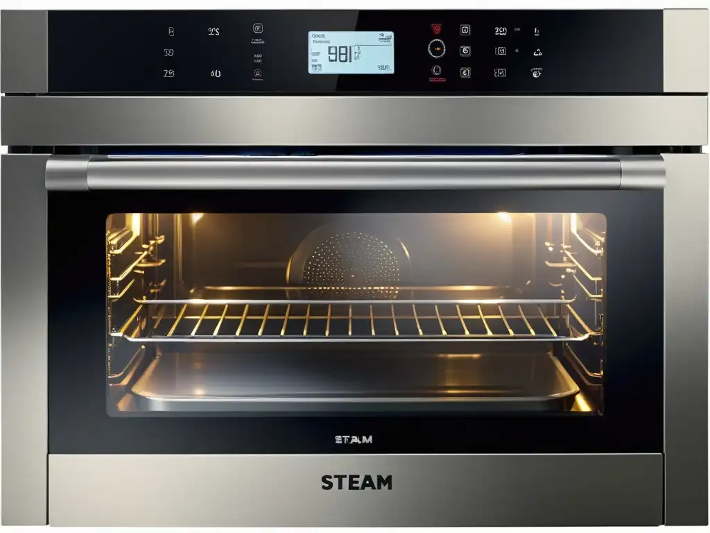 Horno de vapor 8k ultradetallado: innovación sofisticada Horno de última generación con vapor, panel táctil, acero inoxidable y platos perfectamente cocinados