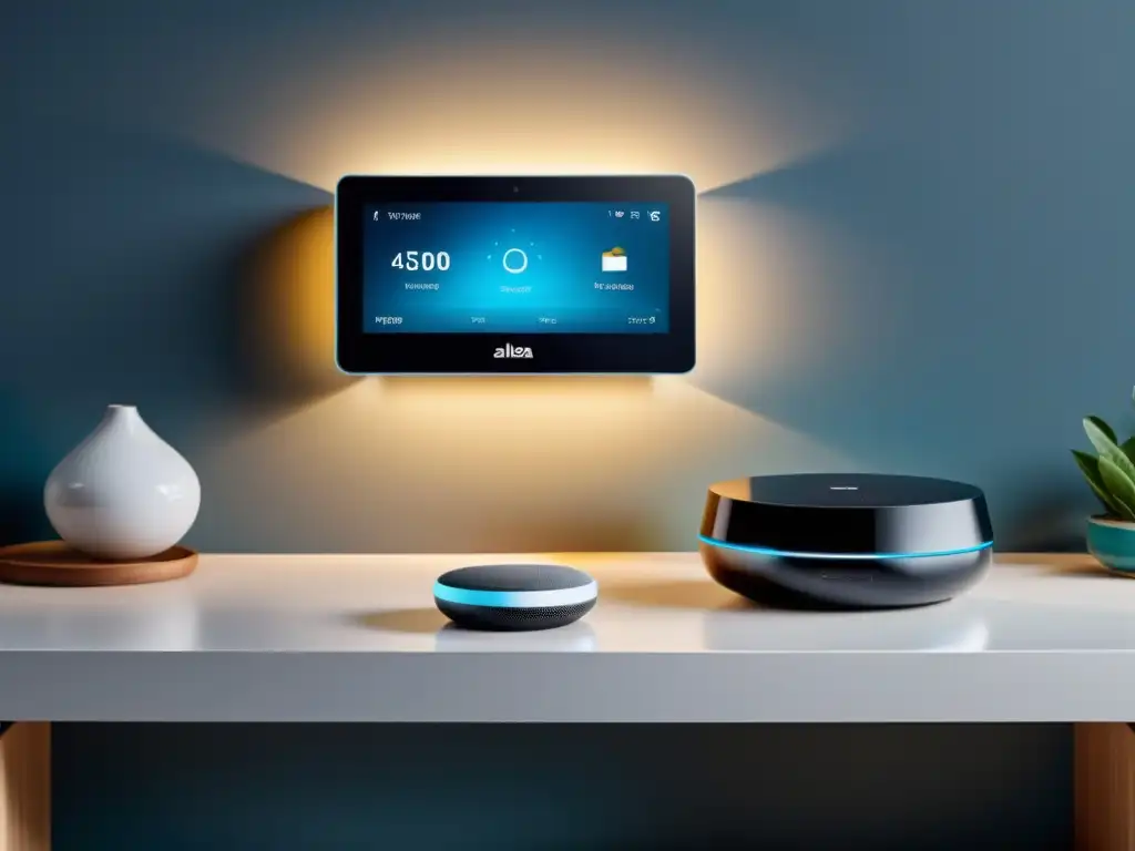 Control total: centro inteligente para hogar conectado Hub de hogar inteligente con dispositivos compatibles con Alexa en un espacio moderno y elegante