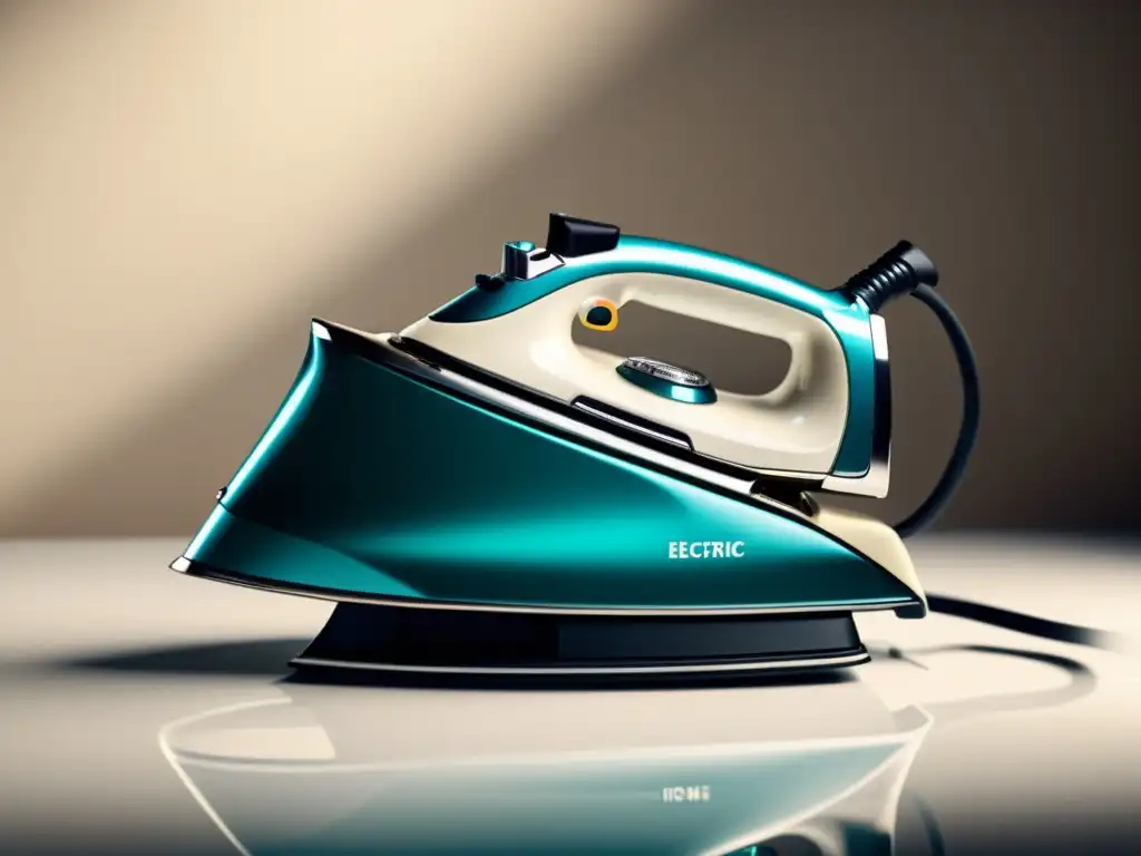 La evolución de las planchas eléctricas: vintage y moderna Una evolución impresionante: una plancha eléctrica vintage desgastada al lado de una plancha moderna y elegante, mostrando su influencia en la moda