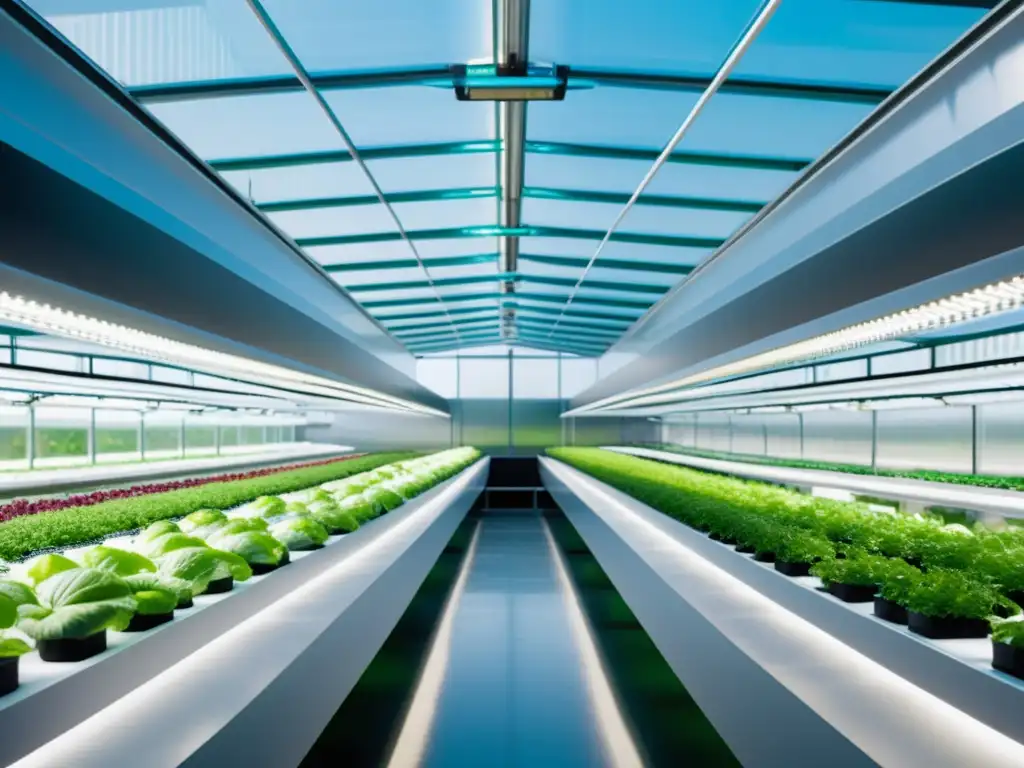 Refrigerated Greenhouse Futurista con Tecnología Hidropónica de Alta Gama Un invernadero futurista y refrigerado con tecnología hidropónica de vanguardia y luces LED de cultivo