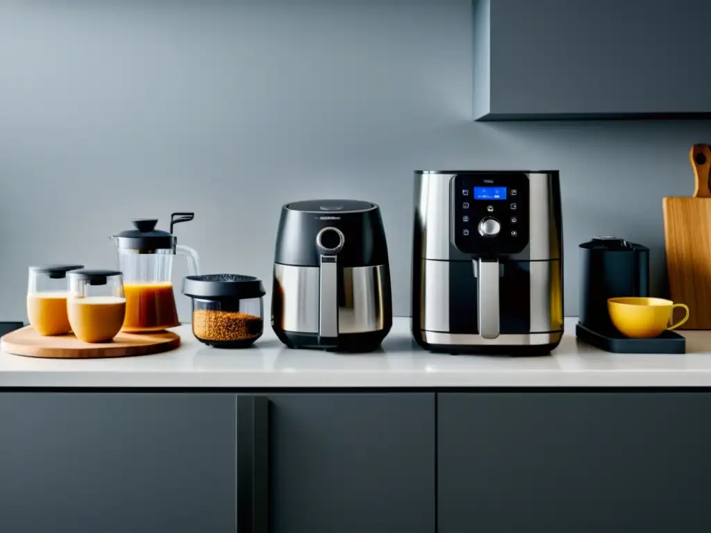 Invitante cocina moderna con los mejores pequeños electrodomésticos hogar, creando funcionalidad y estilo en un ambiente aspiracional