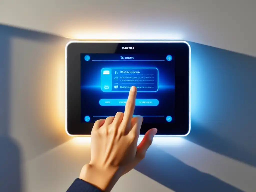 Reviviendo la Pantalla Táctil: Experto en Acción Mano profesional solucionando pantalla táctil electrodoméstico con determinación y expertise, bajo una cálida luz invitadora