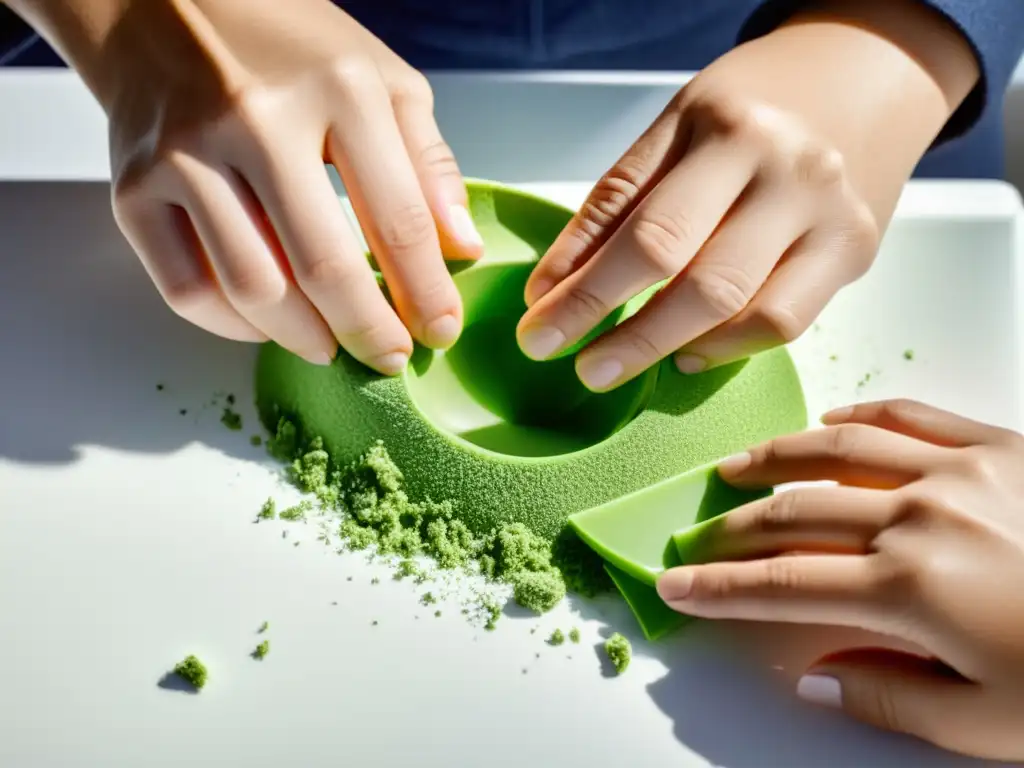Desmontaje meticuloso y limpieza de un moderno blender Manos desmontando y limpiando una licuadora con precisión