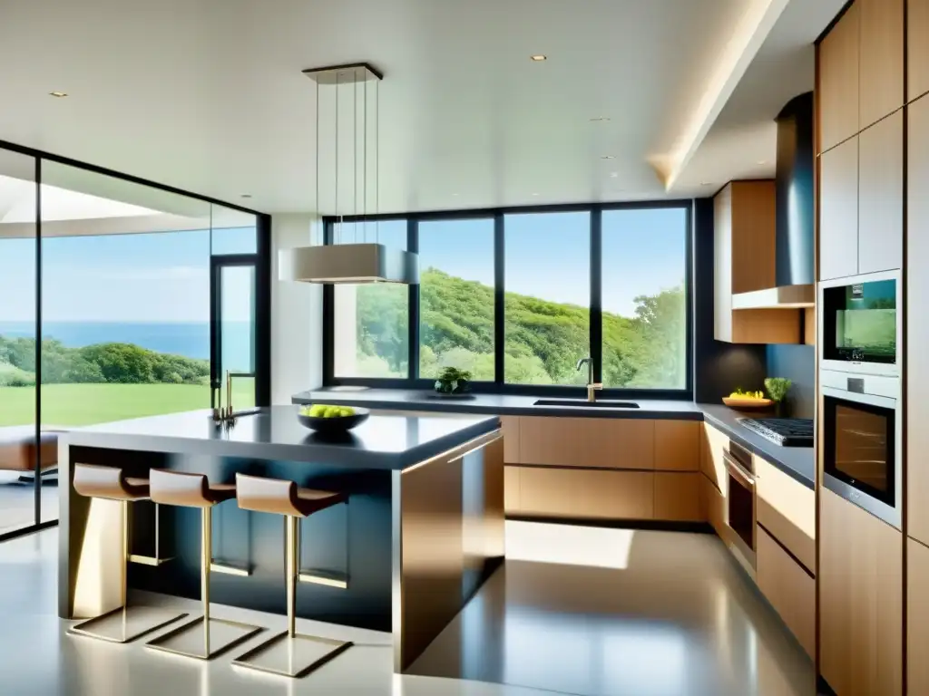 Cocina moderna y sofisticada con tecnología de vanguardia Moderna cocina con electrodomésticos de calidad y tecnología, bañada en luz natural