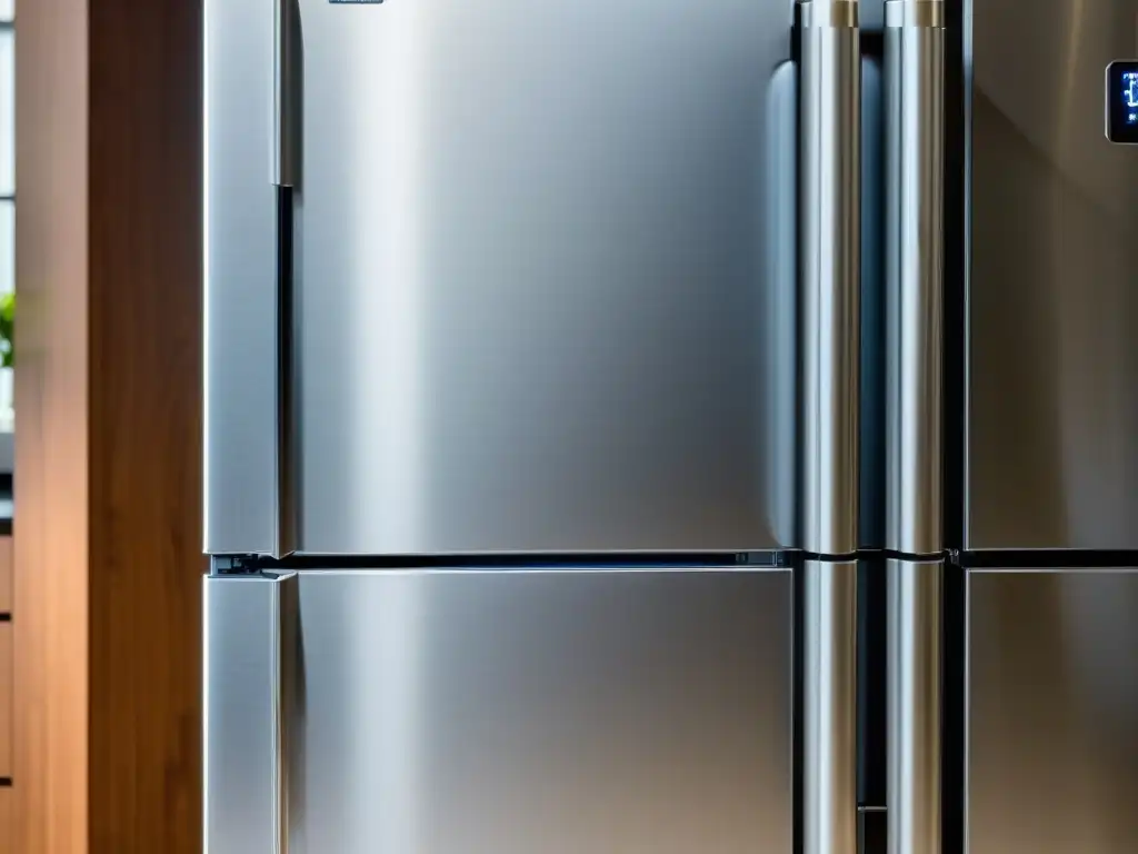 Un moderno y eficiente electrodoméstico que consume más energía, con elegante diseño y panel digital iluminado